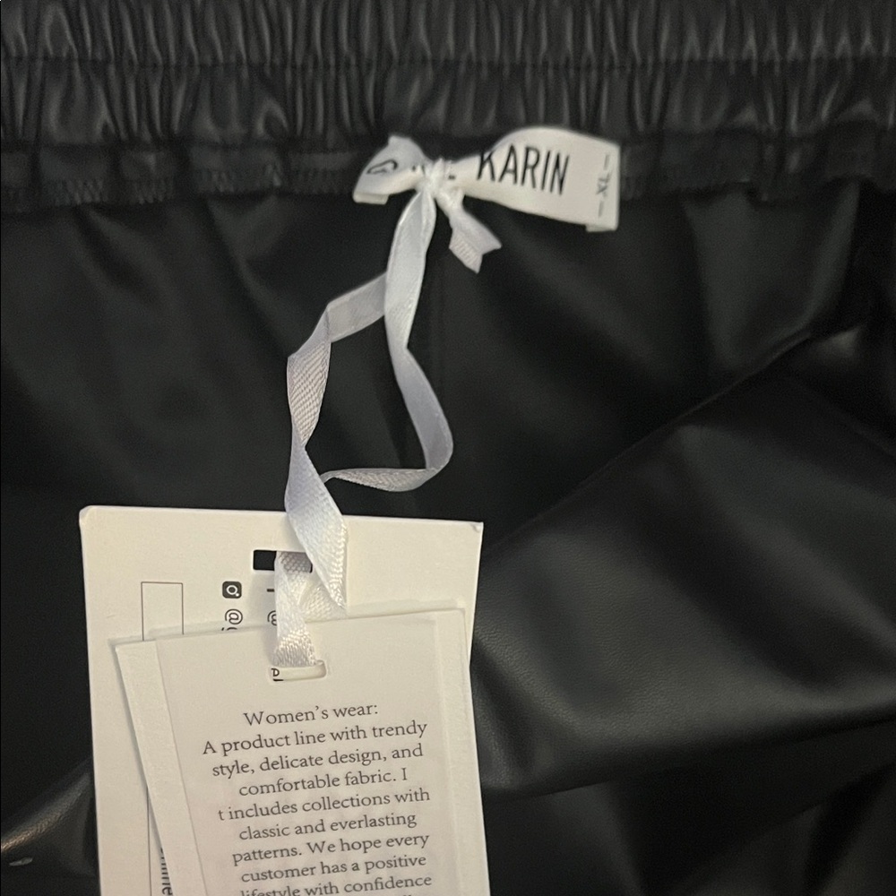 Grace Karin Black Faux Leather Skort - Picture 3 of 4